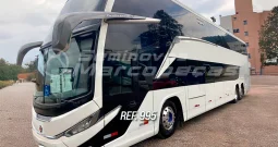 ÔNIBUS RODOVIÁRIO MARCOPOLO PARADISO 1800 DD G8 SCANIA K400 6 X 2 ANO 2021/2022 48 LUGARES LEITO MASTER /AR CONDICIONADO/SISTEMA DE AUDIO E VIDEO COMPLETO/GELADEIRAS/RODAS CROMADAS/UNICO DONO – REF 995